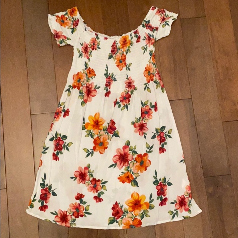 white floral dress